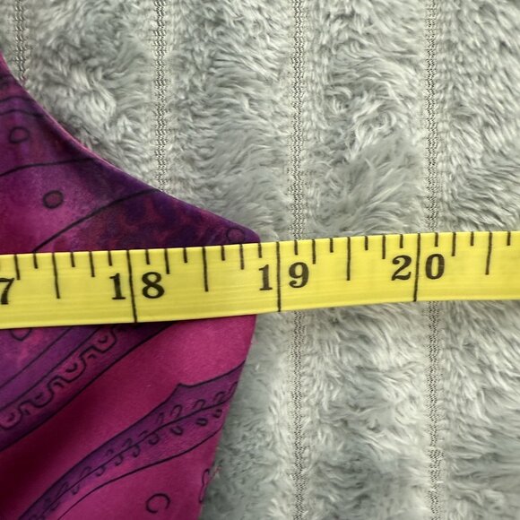 Ralph Lauren Dress Size 10 Pink Fuchsia Paisley Sleeveless A-Line Surplice Midi - Picture 6 of 10